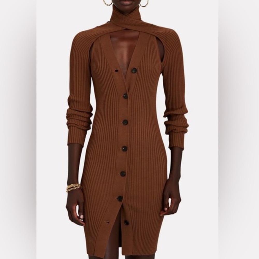 Wynn Hamlyn Loop Neck Rin Knit Cardigan Dress
